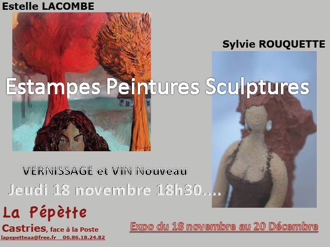 Sculpturess et peintures de Sylvie Rouquette et Estelle Lacombe à la Pépette à Castries